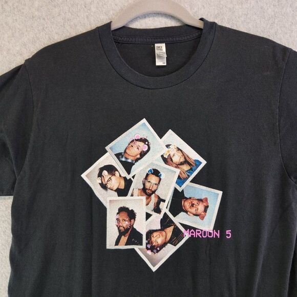 Maroon 5 Shirt Womens Medium Black Red Pill Blues Tour Concert Music Band Tee - Picture 2 of 14